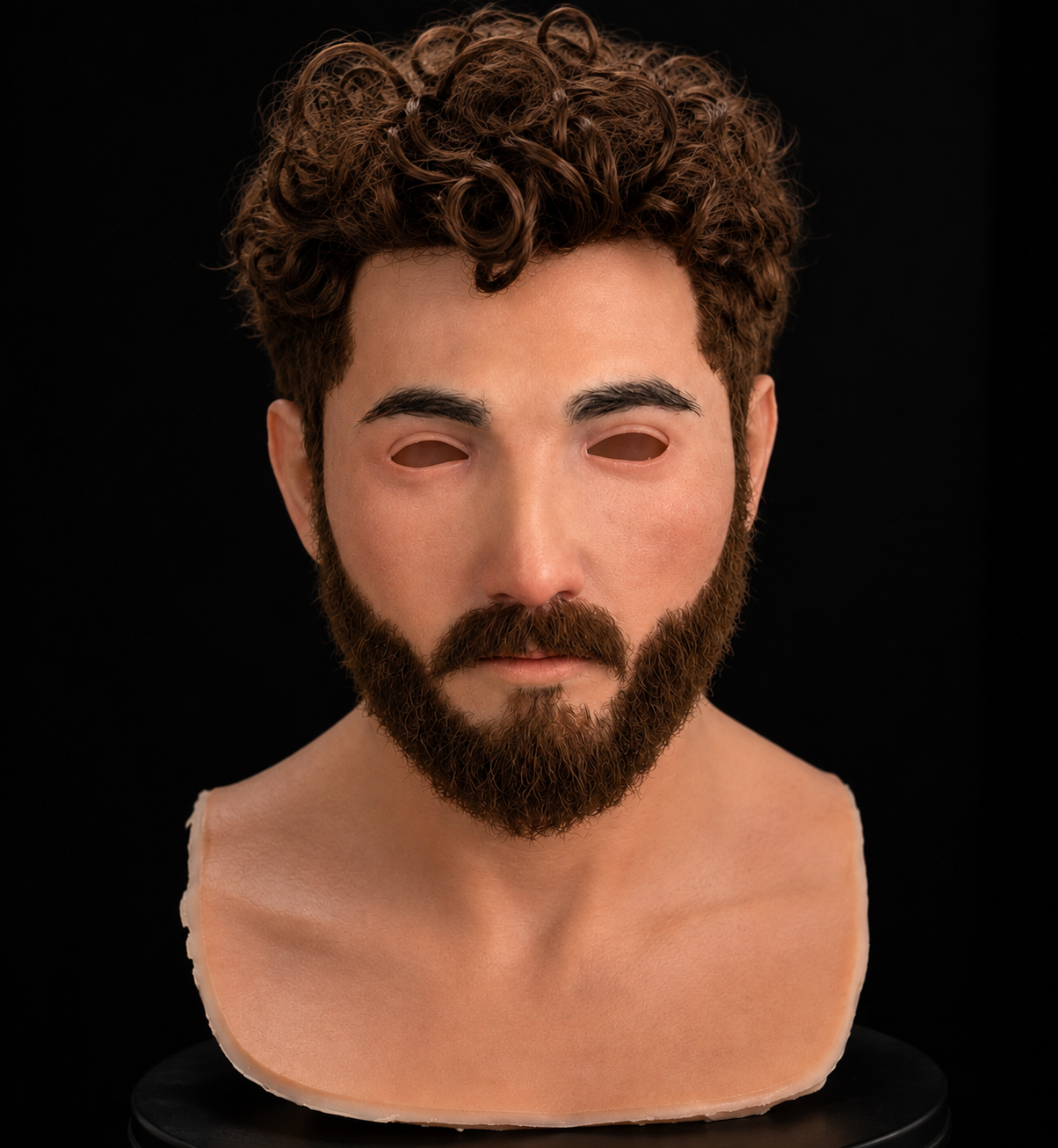 VENTAMASK MIDDLE EASTERN Ultra-realistic curly-haired silicone male mask