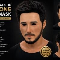 VENTAMASK Hyper-Realistic Full Head Silicone Face Mask with Hollow Eyes & Beard – Premium Reusable Cosplay Mask