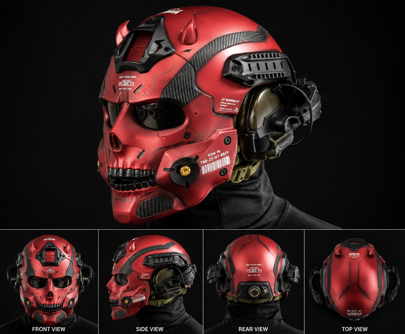 Red Skull Airsoft Helmet