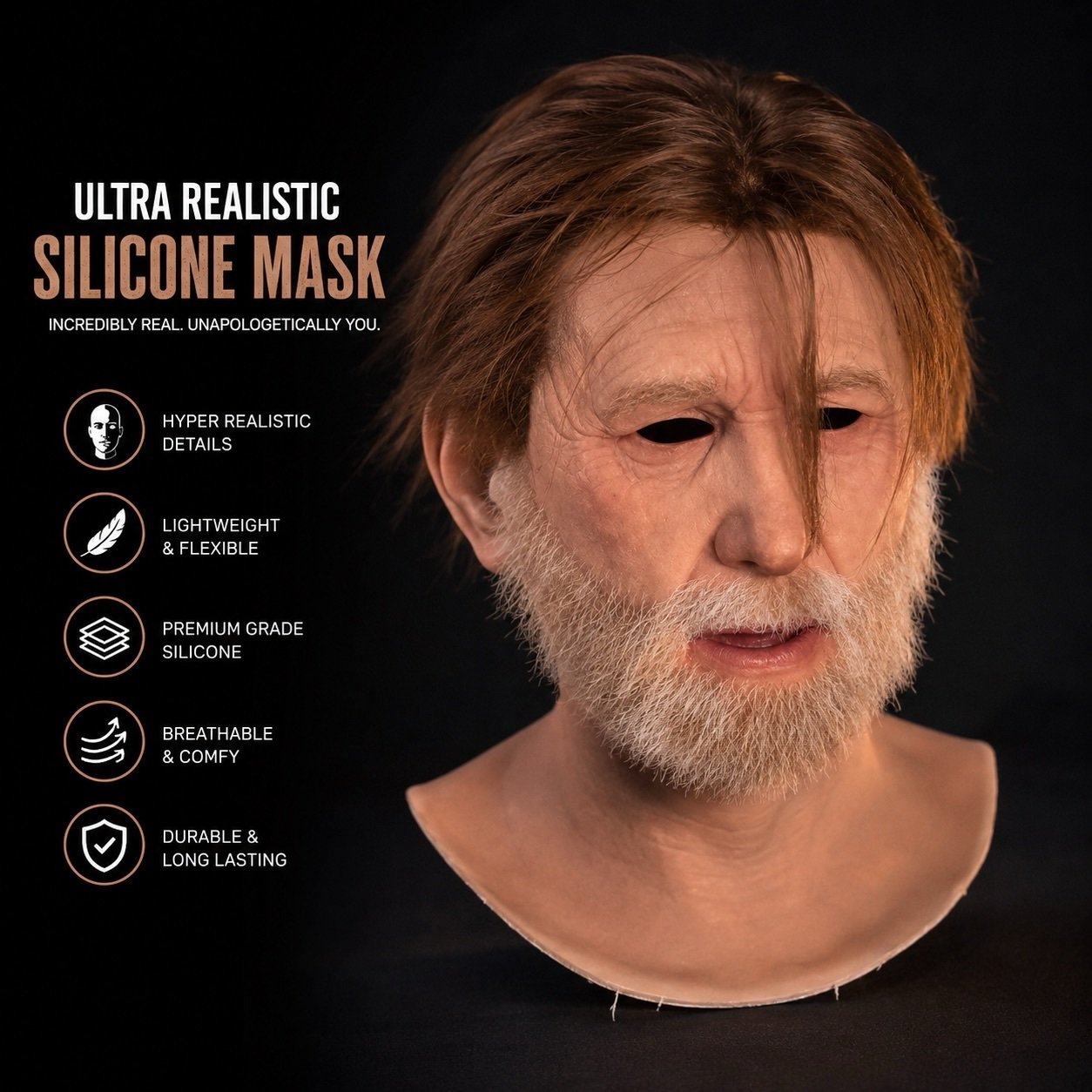 VENTAMASK OLD MAN HD REALISTIC SILICONE SKIN MASK - Image 5